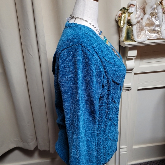 🎄Karen Scott Soft Chenille Pretty Blue Sweater XL - Picture 3 of 9